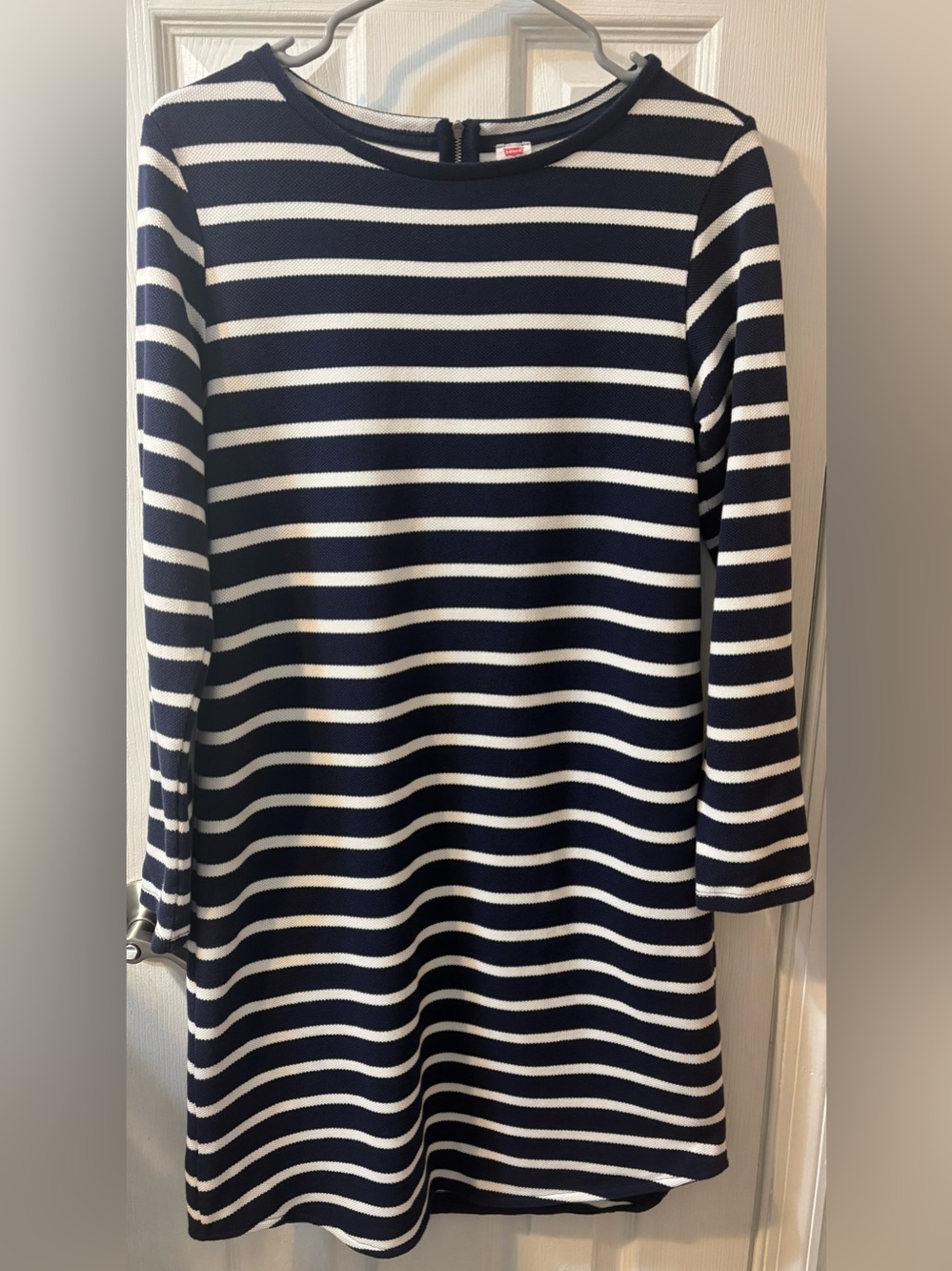 Levi's Navy and White Striped Long Sleeve Dress